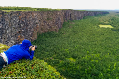 Für das Bild der Asbyrgi-Schlucht musste ich mich weit hinaus lehnen