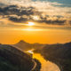 Sonnenuntergang über der Elbe von der kleinen Bastei