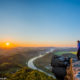 Rainer auf dem Felsen im Osten des Lilienstein rund 200 m über dem Elbtal