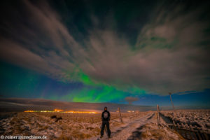 Nordlicht über Laugarbakki auf Island