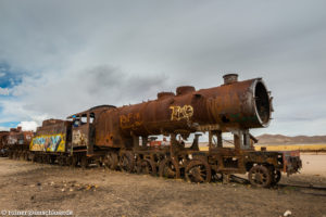 Im Cemeterio de Trenes, dem Friedhof der Züge in Bolivien