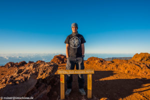 Auf dem Gipfel des Piton des Neiges (3070 m) auf Réunion